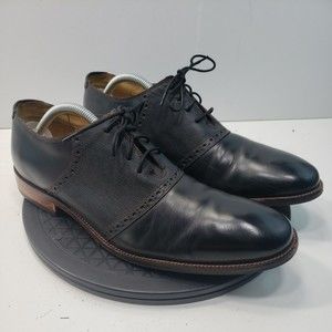 Cole Haan Williams Saddle Oxford Men's Black Leather Sz 10.5 M C14389